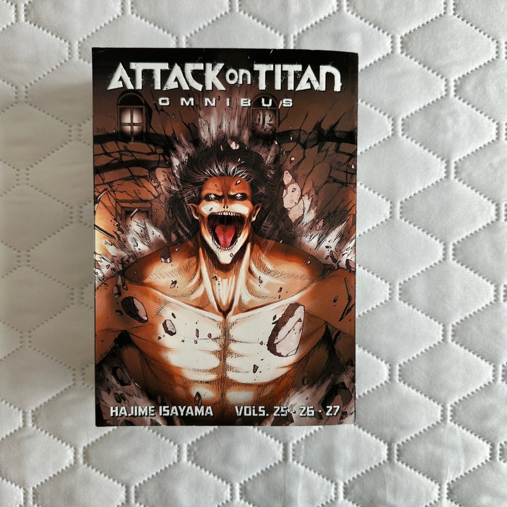 Kodansha Attack on Titan Omnibus volumes 25, 26, and 27,